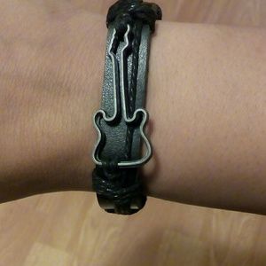 Nwt Unisex Adjustable Leather Guitar Wristband